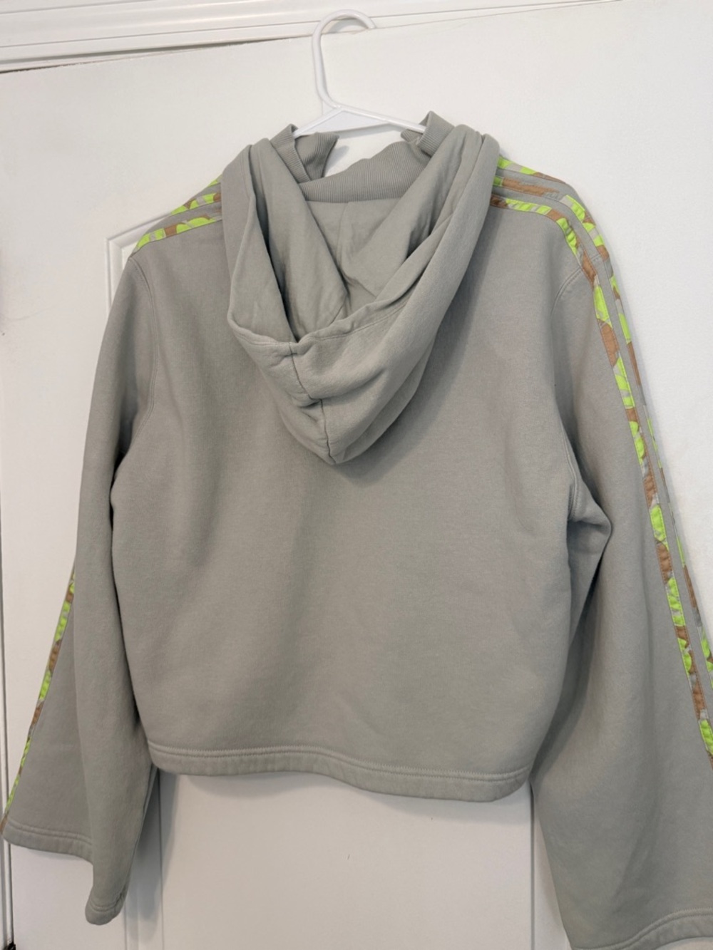 adidas Light Sage Half-Zip Hoodie with White Logo - Picture 6 of 11